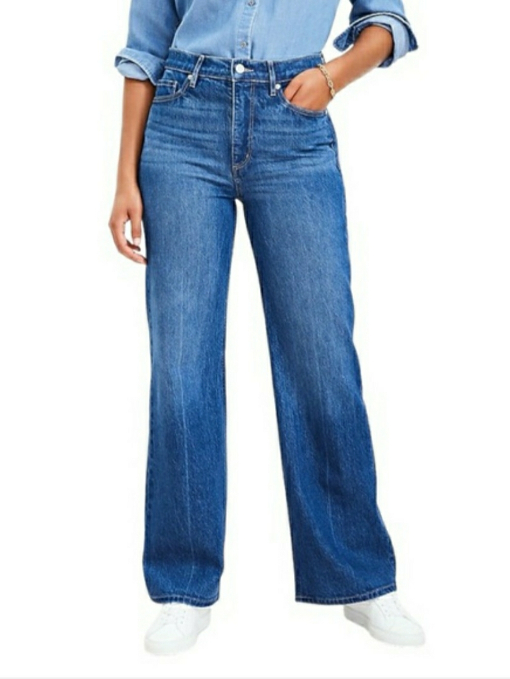 Loft Curvy High Rise Wide Leg Jeans Size 32 (14) NWT